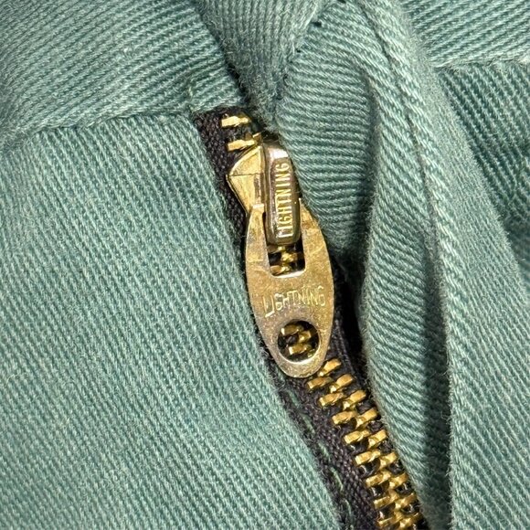 Vintage 60s 70s Koratron Work Pants Lightning Zipper 38x27 - Picture 6 of 12